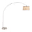 LumiSource Salon Floor Lamp, Satin Nickel/Natural Rattan Shade