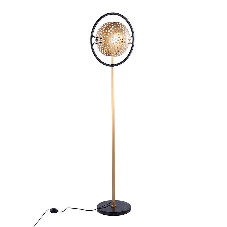 LumiSource Selene Floor Lamp, Black Metal/Gold Metal - LFL-SELENEBKAU