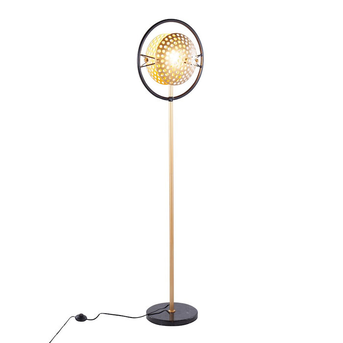 LumiSource Selene Floor Lamp, Black Metal/Gold Metal