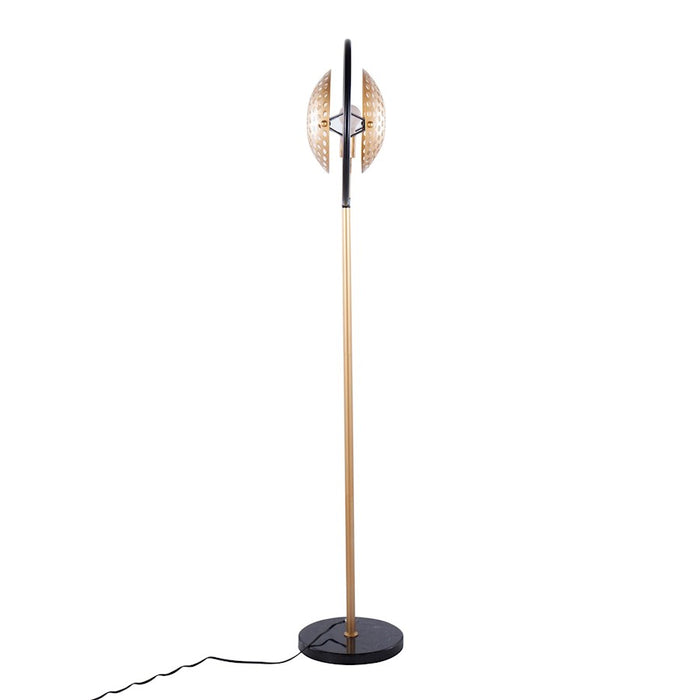 LumiSource Selene Floor Lamp, Black Metal/Gold Metal