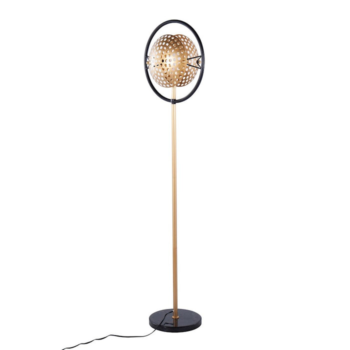 LumiSource Selene Floor Lamp, Black Metal/Gold Metal