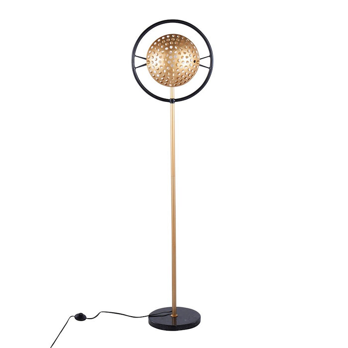 LumiSource Selene Floor Lamp, Black Metal/Gold Metal