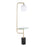 LumiSource Symbol Floor Lamp/Side Table, Clear/Gold/Black/White