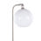 LumiSource Symbol Floor Lamp/Side Table, Clear/Nickel/White