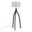 LumiSource Wishbone Floor Lamp, Black Wood/Grey Fabric - LFL-WSHBNFL2BKGY