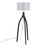 LumiSource Wishbone Floor Lamp, Black Wood/Grey Fabric