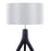 LumiSource Wishbone Floor Lamp, Black Wood/Grey Fabric