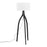 LumiSource Wishbone Floor Lamp, Black Wood/White Fabric