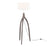 LumiSource Wishbone Floor Lamp, Grey Washed Wood/White Fabric