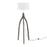 LumiSource Wishbone Floor Lamp, Grey Washed Wood/White Fabric