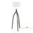 LumiSource Wishbone Floor Lamp, Grey Washed Wood/White Fabric