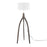LumiSource Wishbone Floor Lamp, Grey Washed Wood/White Fabric