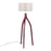 LumiSource Wishbone Floor Lamp, Walnut Wood/Grey Fabric - LFL-WSHBNFL2WLGY
