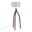 LumiSource Wishbone Floor Lamp, Walnut Wood/Grey Fabric