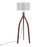 LumiSource Wishbone Floor Lamp, Walnut Wood/Grey Fabric