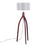 LumiSource Wishbone Floor Lamp, Walnut Wood/Grey Fabric