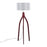 LumiSource Wishbone Floor Lamp, Walnut Wood/Grey Fabric