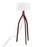 LumiSource Wishbone Floor Lamp, Walnut Wood/White Fabric