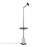LumiSource Ana Floor Lamp, Black/White Marble Base/Black Wood