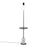 LumiSource Ana Floor Lamp, Black/White Marble Base/Black Wood