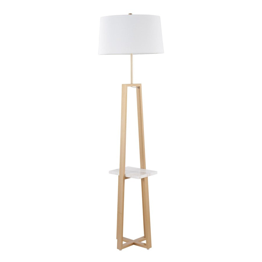 LumiSource Cosmo Shelf Floor Lamp, White/Gold - LFLV-COSMOAUWMBW