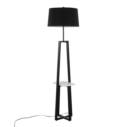LumiSource Cosmo Shelf Floor Lamp, White/Black - LFLV-COSMOBKWMBK
