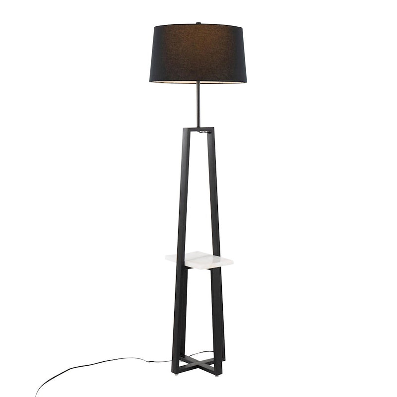LumiSource Cosmo Shelf Floor Lamp, White/Black
