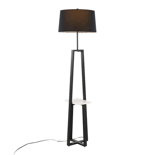 LumiSource Cosmo Shelf Floor Lamp, White/Black