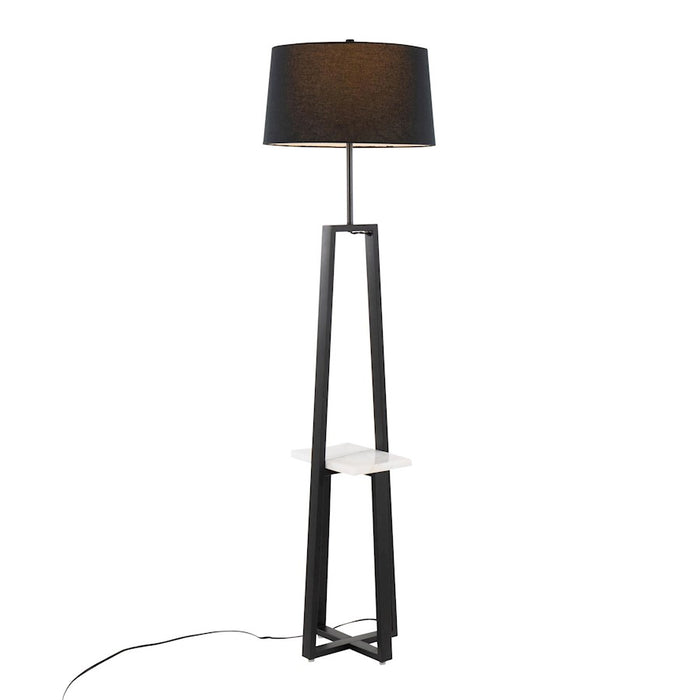 LumiSource Cosmo Shelf Floor Lamp, White/Black