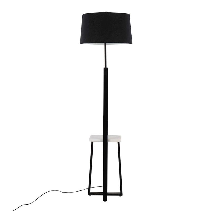 LumiSource Cosmo Shelf Floor Lamp, White/Black