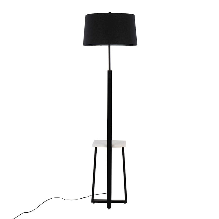LumiSource Cosmo Shelf Floor Lamp, White/Black