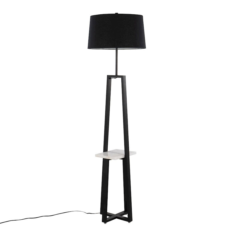 LumiSource Cosmo Shelf Floor Lamp, White/Black