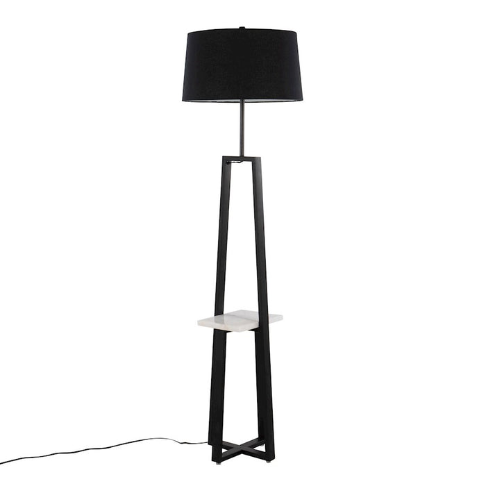 LumiSource Cosmo Shelf Floor Lamp, White/Black