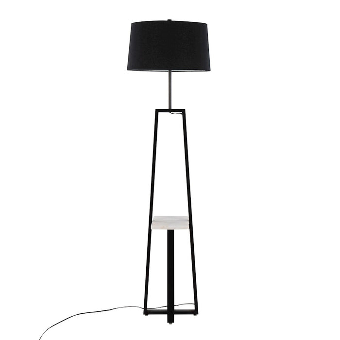 LumiSource Cosmo Shelf Floor Lamp, White/Black