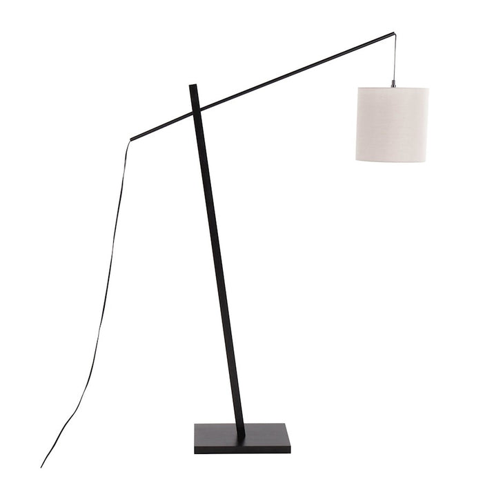 LumiSource Arturo Floor Lamp, Black Wood/Black Steel/Grey