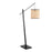 LumiSource Arturo Floor Lamp, Black Wood/Black Steel/Rattan - LS-ARTUROFLBKRTAN
