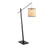 LumiSource Arturo Floor Lamp, Black Wood/Black Steel/Rattan