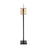 LumiSource Arturo Floor Lamp, Black Wood/Black Steel/Rattan