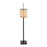 LumiSource Arturo Floor Lamp, Black Wood/Black Steel/Rattan