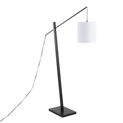 LumiSource Arturo Floor Lamp, Black Wood/Black Steel/White - LS-ARTUROFLBKW