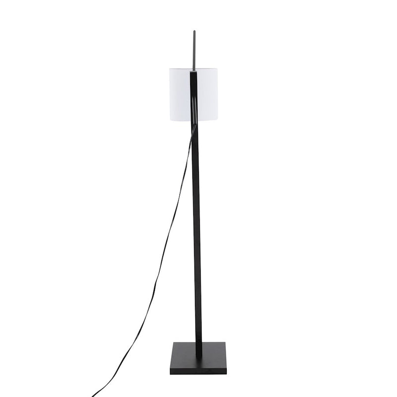 LumiSource Arturo Floor Lamp, Black Wood/Black Steel/White