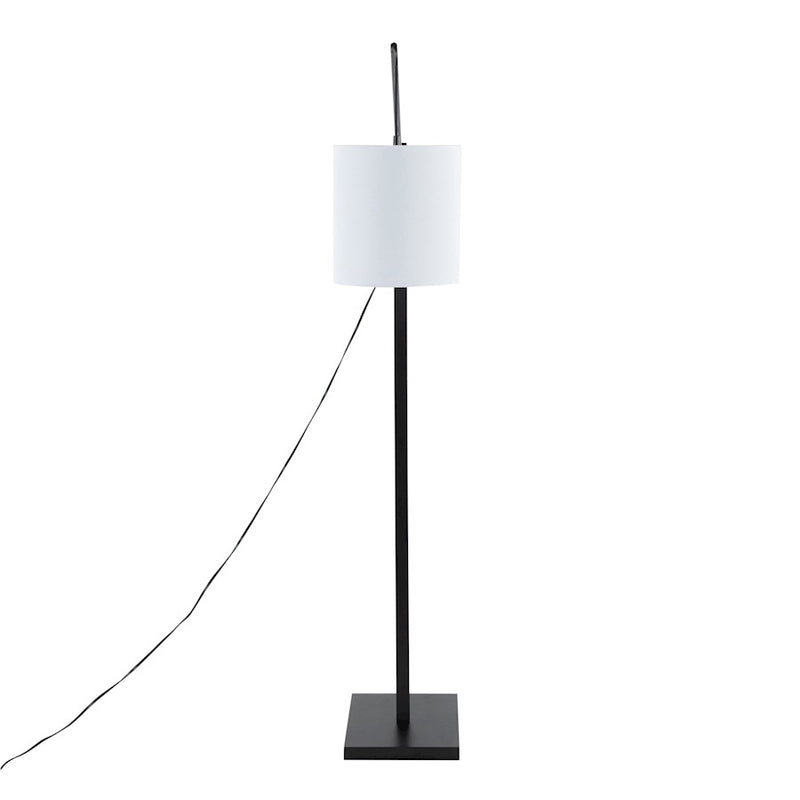 LumiSource Arturo Floor Lamp, Black Wood/Black Steel/White