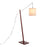 LumiSource Arturo Floor Lamp, Walnut Wood/Satin Nickel/Grey