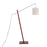 LumiSource Arturo Floor Lamp, Walnut Wood/Satin Nickel/Grey