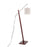 LumiSource Arturo Floor Lamp, Walnut Wood/Satin Nickel/Grey