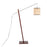 LumiSource Arturo Floor Lamp, Walnut/Satin Nickel/Rattan