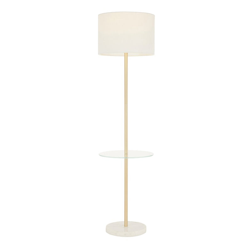 LumiSource Chloe Floor Lamp, White Marble/Gold Metal