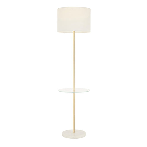 LumiSource Chloe Floor Lamp, White Marble/Gold Metal