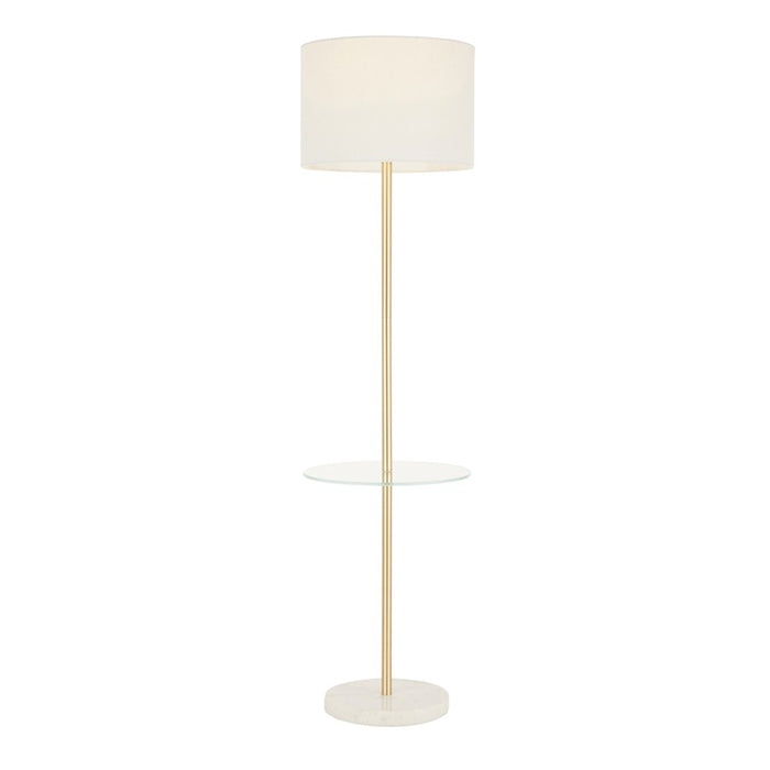 LumiSource Chloe Floor Lamp, White Marble/Gold Metal