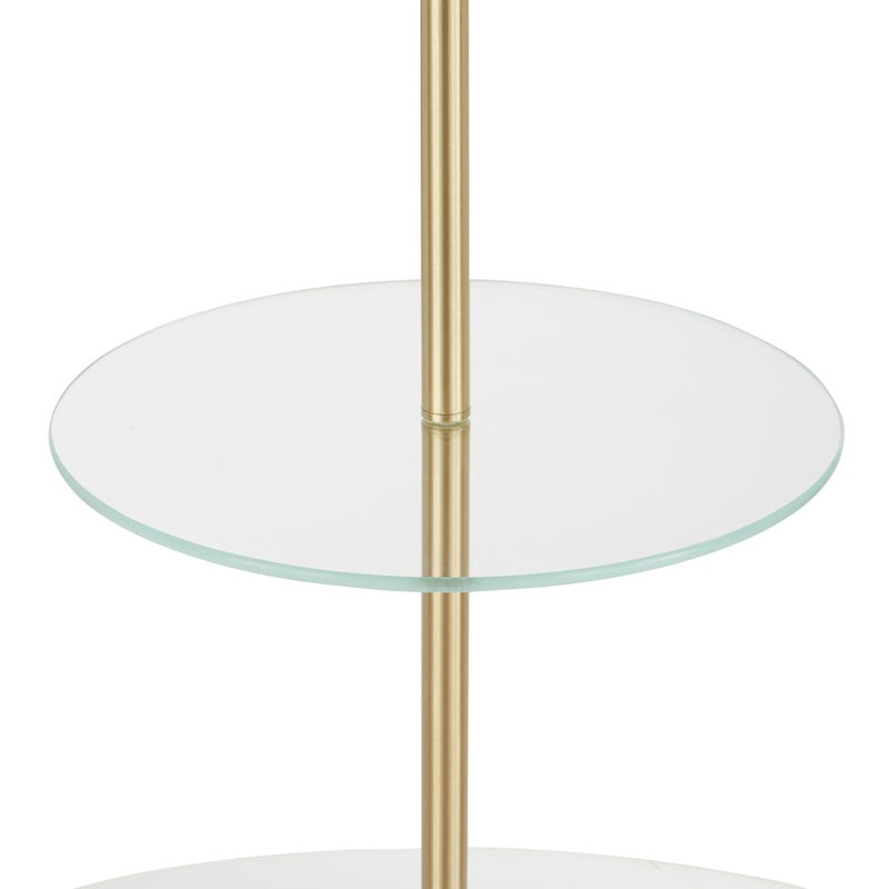 LumiSource Chloe Floor Lamp, White Marble/Gold Metal
